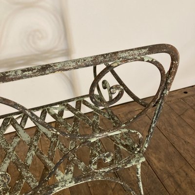 19th century riveted wrought iron bench