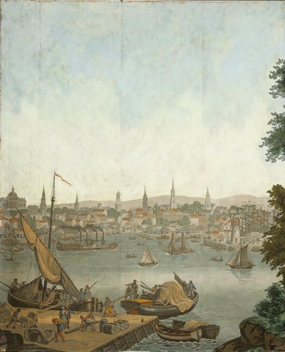 SET OF FIVE WALLPAPERS FROM THE "VUES D'AMÉRIQUE DU NORD" SERIES BY ZUBER & CIE