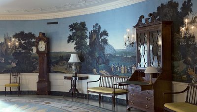 SET OF FIVE WALLPAPERS FROM THE "VUES D'AMÉRIQUE DU NORD" SERIES BY ZUBER & CIE