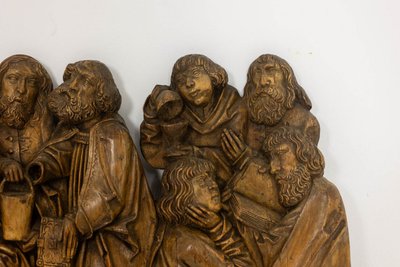 Retable rhénan, Dormition en bois sculpté en bas-relief, XIXe siècle.  LS64443009M