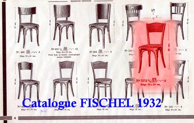 Three Fischel bistro chairs with laminated seats No. 7273, No. Thonet