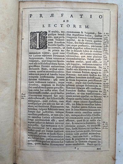 BIBLIA SACRA Vulgatae Editionis Sixti V. Pont. Mr. Iuslu recognized VIII. auctoritate eddita 1682 Col