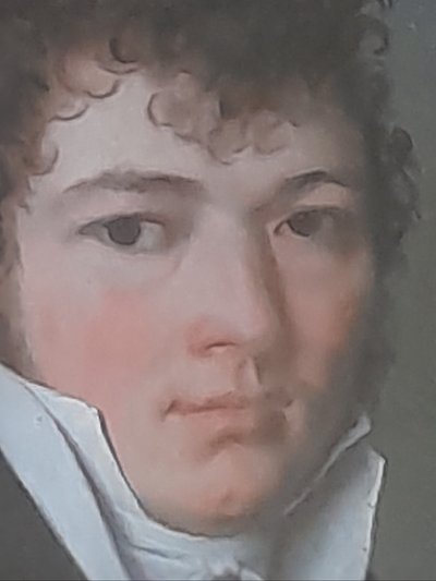 Portrait of a charming man circa 1820 pastel