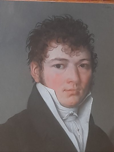 Portrait of a charming man circa 1820 pastel