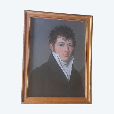 Portrait of a charming man circa 1820 pastel