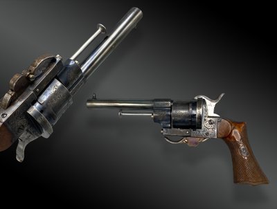 Coffret contenant un REVOLVER LEFAUCHEUX FINITION LUXE Belgique – XIXème siècle.
