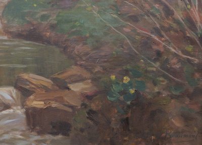 Auguste de BEAUMONT, Landschaft mit Erntehelfern in Collonges bei Genf (GROSSFORMAT)
