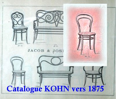 Chair No. 14 by KOHN, black Empire, circa 1875 - no Thonet -