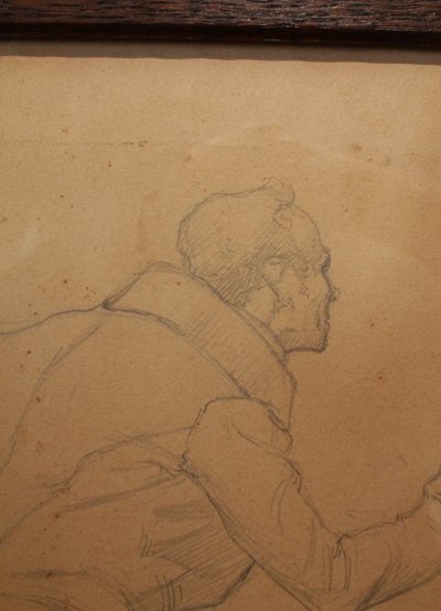 Pencil drawing 'Man in a frock coat' Signed André Marchand (1877-1951)