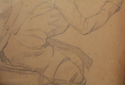 Pencil drawing 'Man in a frock coat' Signed André Marchand (1877-1951)