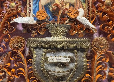 Reliquary paperolles Sacred Heart of Jesus - 19th century