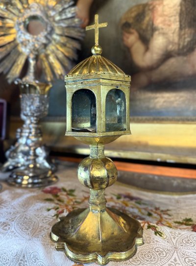 Monstrance Reliquary in copper - Circa 1500