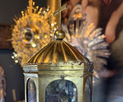 Monstrance Reliquary in copper - Circa 1500