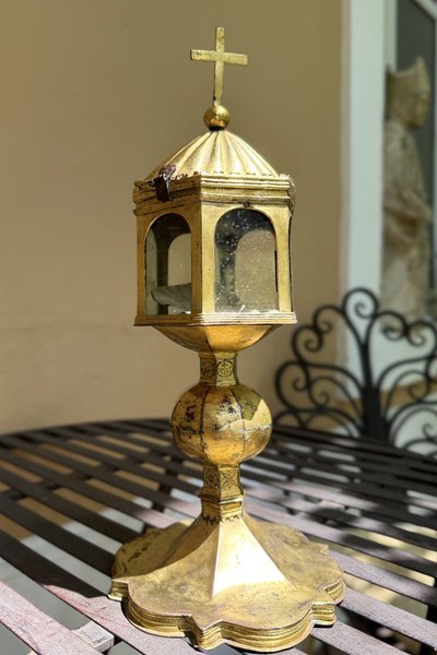 Monstrance Reliquary in copper - Circa 1500