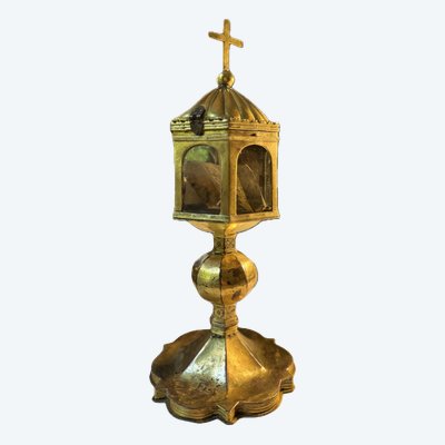 Monstrance Reliquary in copper - Circa 1500