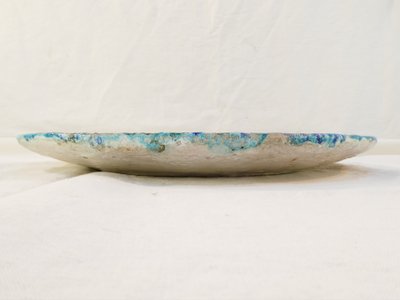 Grande piatto vintage in ceramica con decoro a forma di pesce azzurro degli anni '50/'60, dlg P-R LUCAS