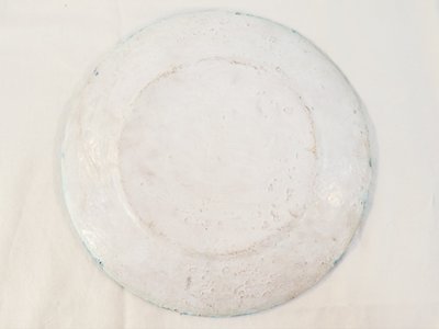 Grande piatto vintage in ceramica con decoro a forma di pesce azzurro degli anni '50/'60, dlg P-R LUCAS