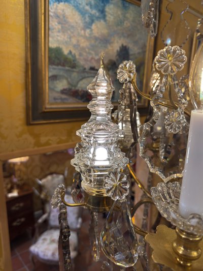 Signed Baccarat - Louis XV Style Chandelier in Gilt Bronze and Cut Crystal, circa 1880-1890