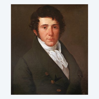 FRENCH SCHOOL circa 1820, Portrait of a young man with sideburns in a frock coat