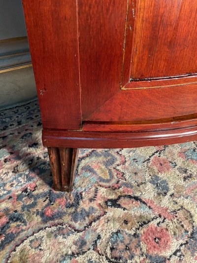 19th century mahogany curved corner cupboard, port work
