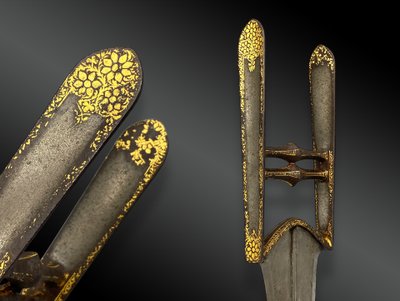 DAGGER called Katar Jamadhar, with its scabbard. Mughal Empire, India, early 19th century