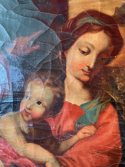Huile sur Toile Religieux, 18ième siècle
