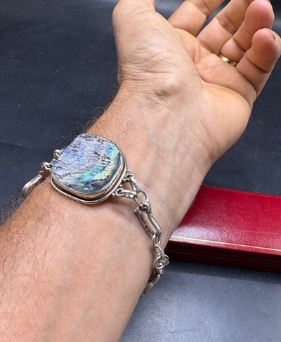 BRACELET ARGENT ET NACRE