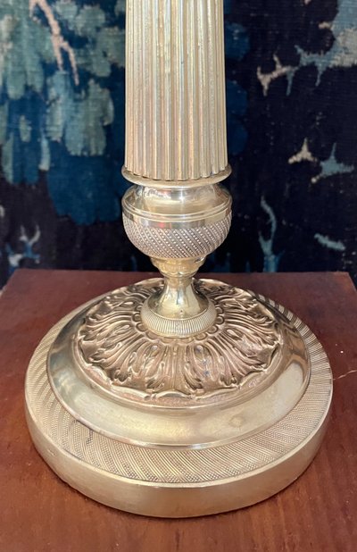 Beautiful antique gilt bronze lamp from the Empire-Restoration period circa 1815/1820