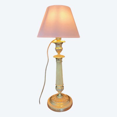 Beautiful antique gilt bronze lamp from the Empire-Restoration period circa 1815/1820