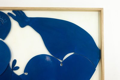 Bas-relief panel entitled "I swim in happiness". Contemporary. LS64453009P