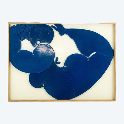 Bas-relief panel entitled "I swim in happiness". Contemporary. LS64453009P