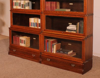 paire de bibliothèques Globe Wernicke en chêne circa 1900