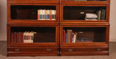 paire de bibliothèques Globe Wernicke en chêne circa 1900