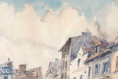 Frank Will (1900-1951) Montmartre Place du Tertre Aquarell, circa 1925-1930