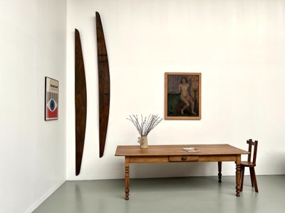 Table de ferme en noyer blond – circa 1900