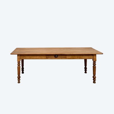 Table de ferme en noyer blond – circa 1900