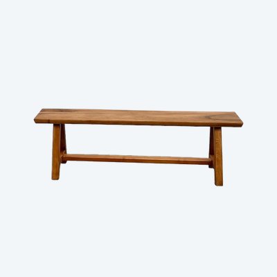 Petit banc en noyer, années 70