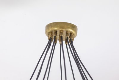 Lampadario o lampada a sospensione moderna a 10 luci, in ottone e lacca nera. LS 64521208U