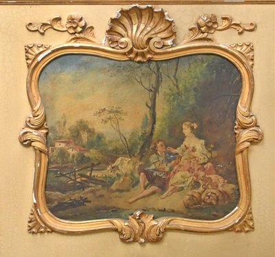 Trumeau decorated with a gallant scene after Boucher