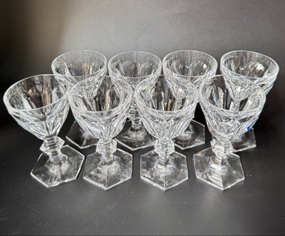 Baccarat 8 white wine glasses 12.4 cm Harcourt 1841 model