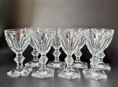 Baccarat 8 white wine glasses 12.4 cm Harcourt 1841 model