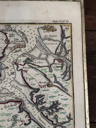 Antique color engraving Pertuis de Maumusson et Rivière de Seudre