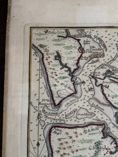 Antique color engraving Pertuis de Maumusson et Rivière de Seudre