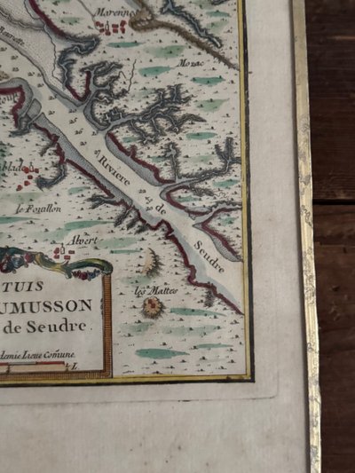 Antique color engraving Pertuis de Maumusson et Rivière de Seudre