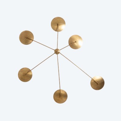 Contemporary 6-light wall sconce in patinated brass. LS6455808Z