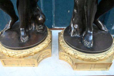 Paar seltener Bronzen: Die Medici-Venus und der Belvedere-Antinoos nach der Antike