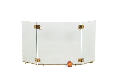 Jacques Adnet. Pare feu en verre et bronze. Années 1950.  LS6459259S