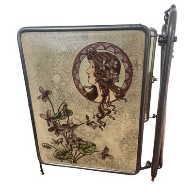 Art Nouveau triptych mirror