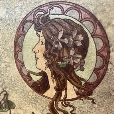 Art Nouveau triptych mirror