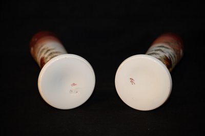 Paire de vases en opaline Art Nouveau